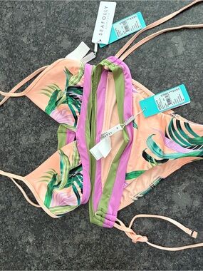 Seafolly Peach Triangle Bikini Top